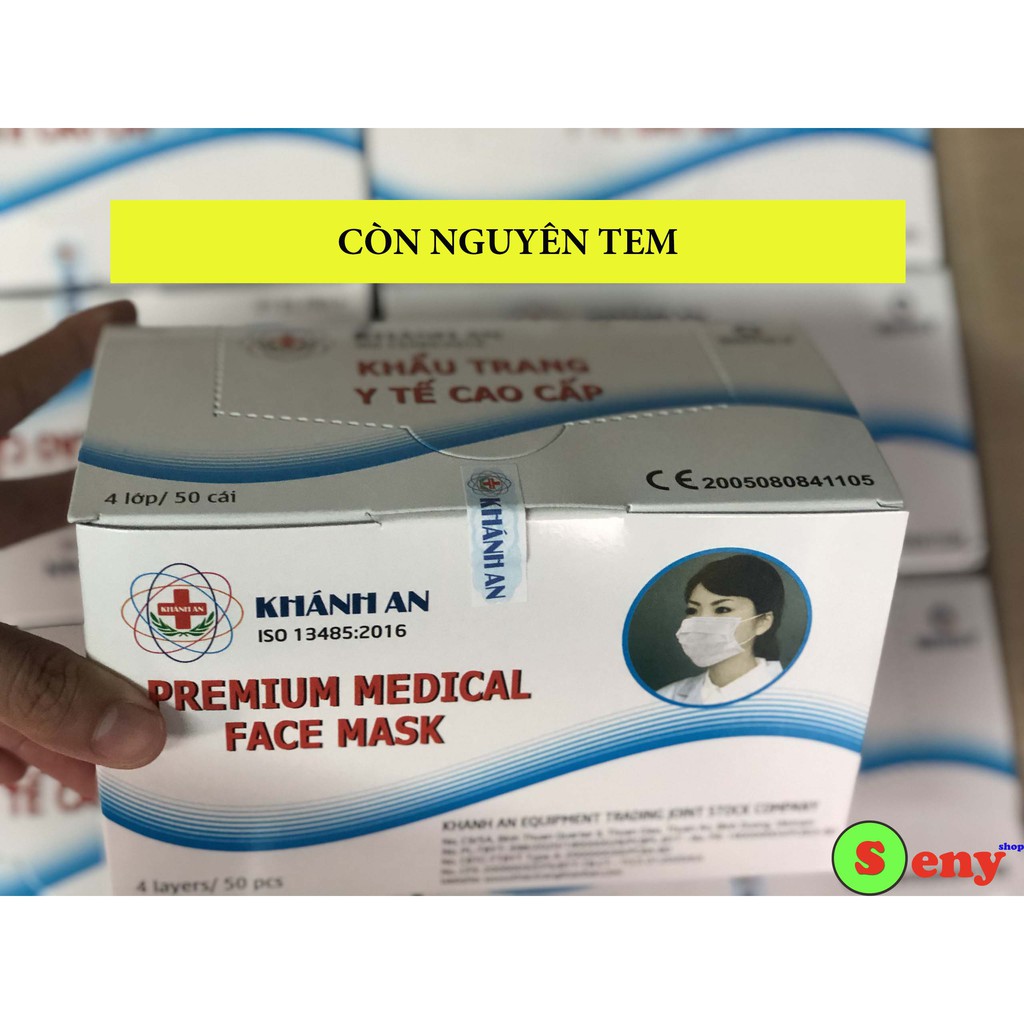 Khẩu trang y tế màu trắng 4 lớp kháng khuẩn - Khánh An Hộp 50 cái | BigBuy360 - bigbuy360.vn