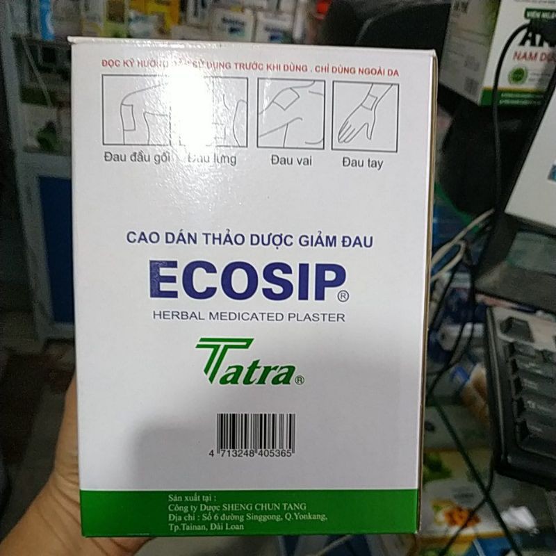 Cao dán thảo dược giảm đau ECOSIP Thảo Dược hộp 100 miếng