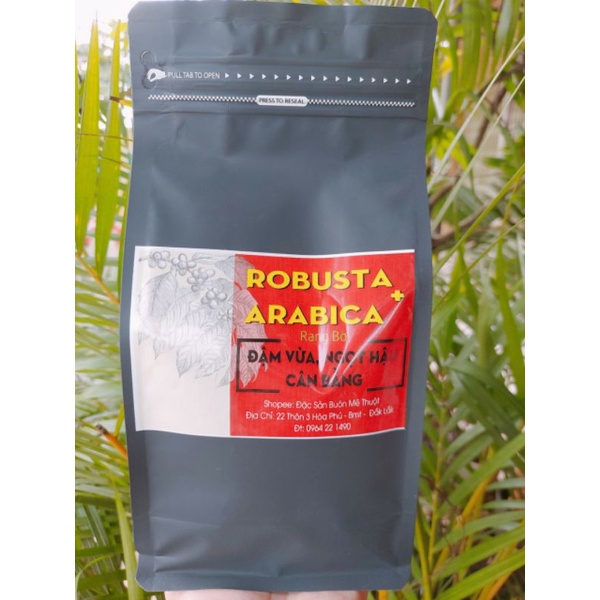 Cafe Arabica mix Robusta nguyên chất Ban Mê Thuột 500g