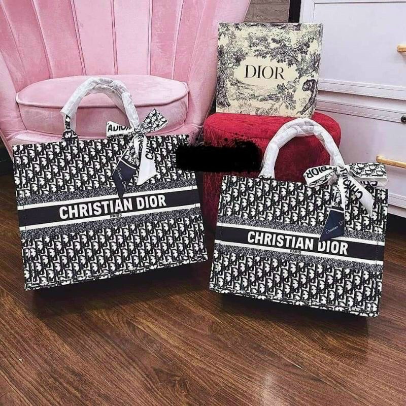 Túi Tote Big Size thổ cẩm Có Dây Nơ Tặng Kèm Lót Trong Da Lộn Miệng Khoá K