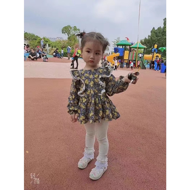 Áo sơ mi hoa nhí hồng cho bé gái  N01093