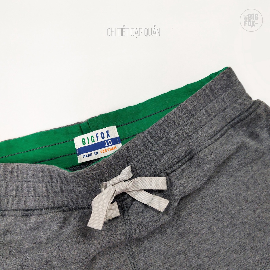 Quần Bé Trai Bigfox Quần Đùi Cho Bé Tới Size Đại Chất Nỉ Cotton Mùa Hè Phối Kẻ 3-15