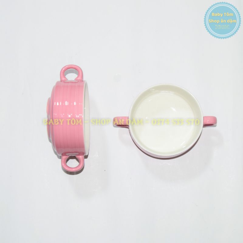 Bát ăn dặm gốm sứ hai quai 230ml NPP Baby Tôm