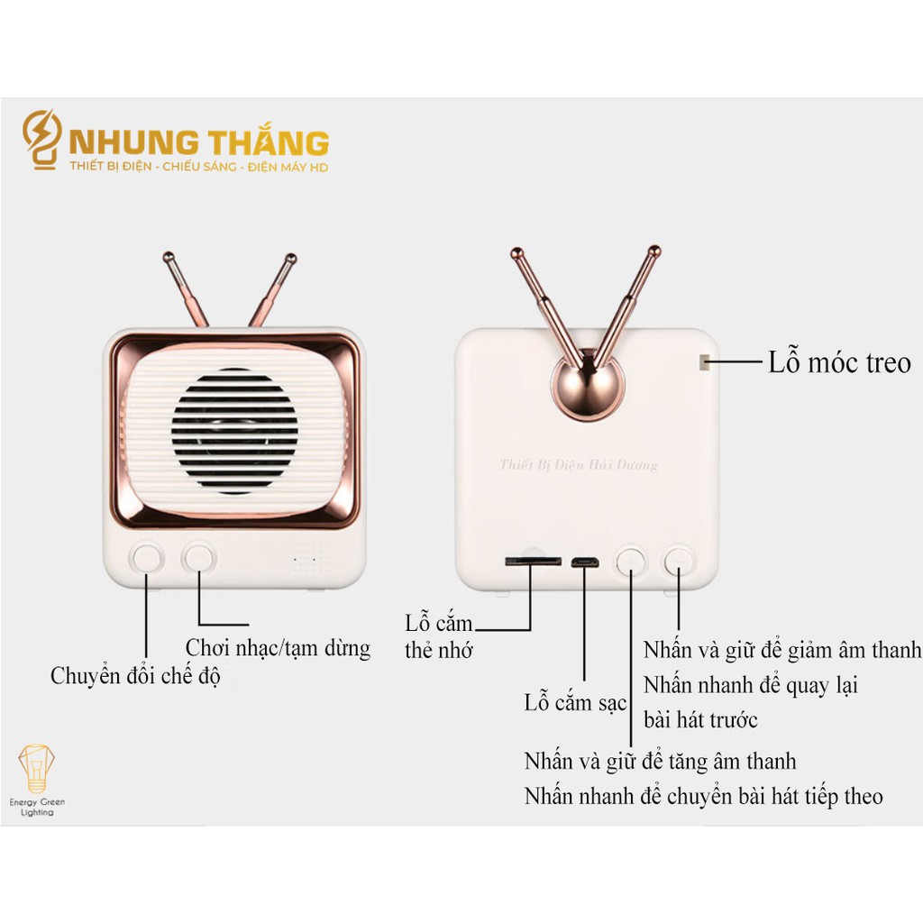 Loa Blutooth Mini DW02 - Phong Cách Retro - 4 Màu Thanh Lịch - Công Nghệ Bluetooth 5.0 - Energy Green Lighting - BH 1Năm