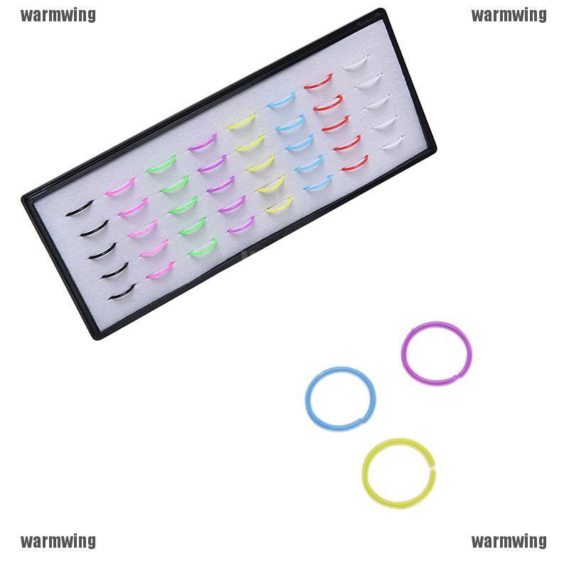 Bán Buôn 1 Hộp 40 Chiếc Khuyên Mũi Acrylic Nhiều Hình Dạng