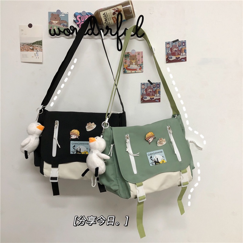 Túi Đeo Chéo Vai Bằng Nylon Thời Trang Hàn Quốc Dễ Thương Kích Thước Lớn 2022 Dành Cho Nữ