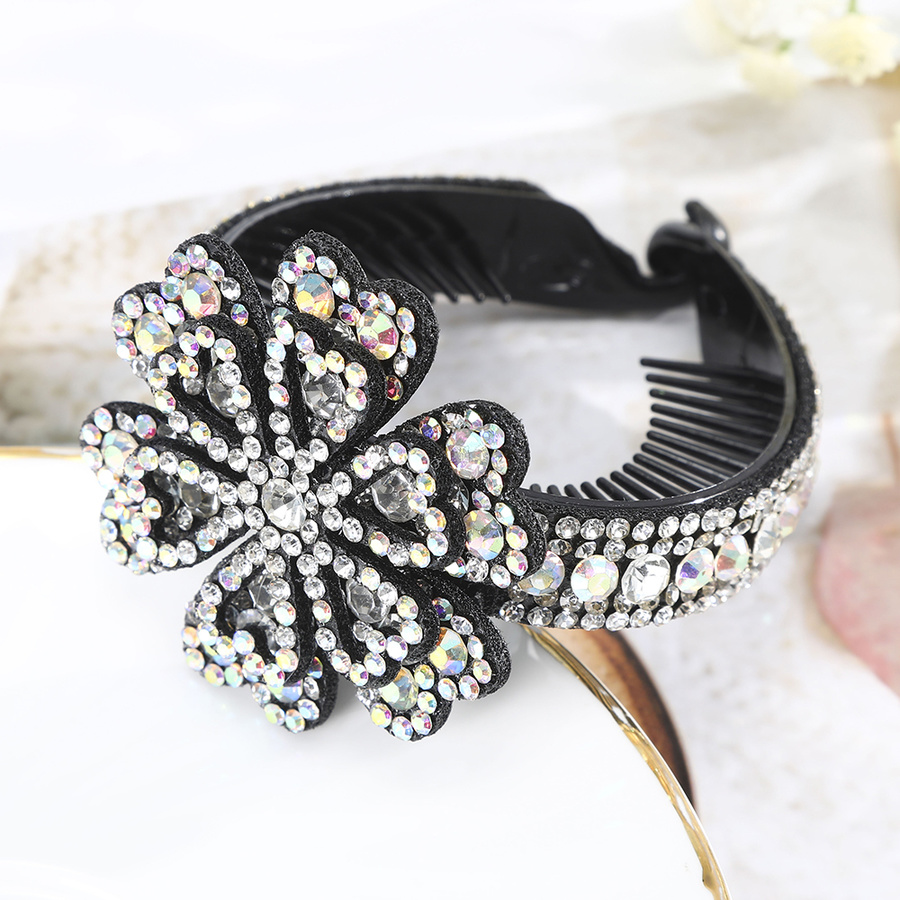Kẹp Tóc Đính Đá Nhân Tạo Lấp Lánh Hình Hoa Phong Cách Retro
