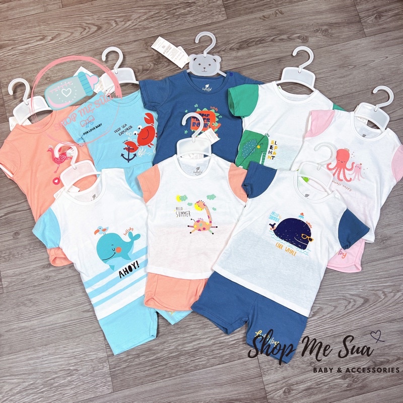 LULLABY Set Cộc Tay Cotton Cho Bé Gái Quần Lẻ Áo Lẻ