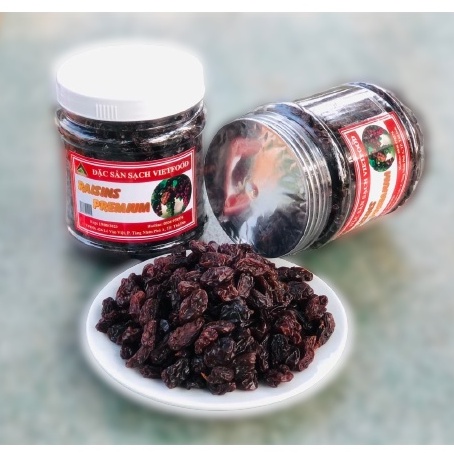 Hộp 500gr Nho đen Ấn Độ không hạt sấy lạnh VIETFOOD