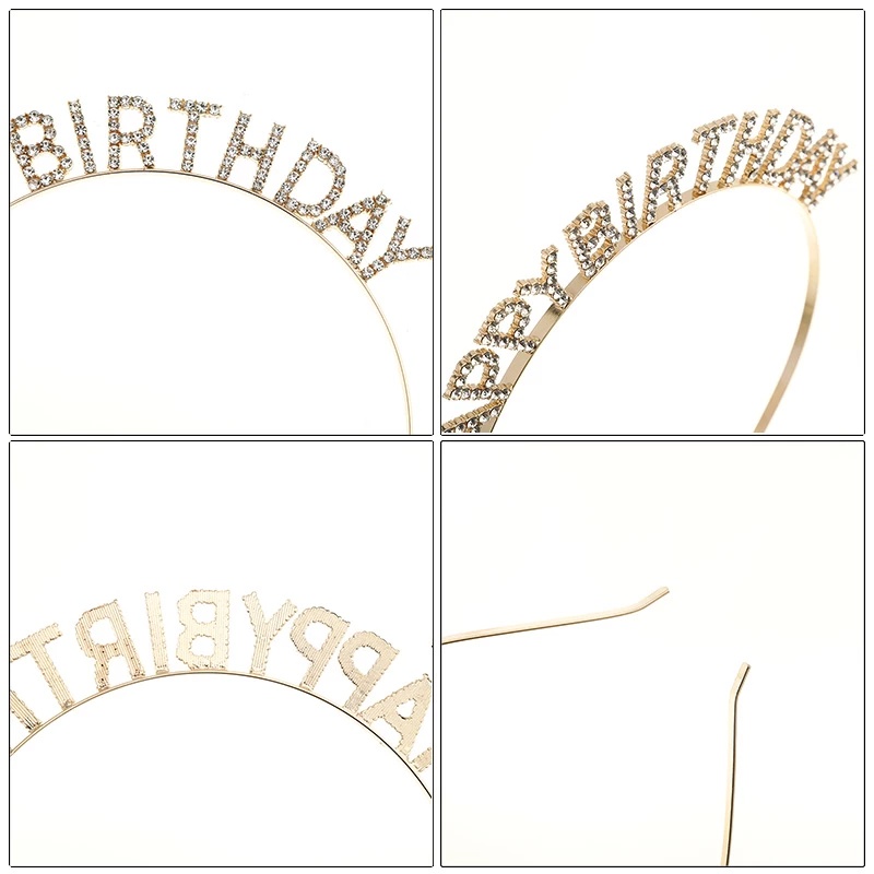 Băng đô hợp kim đính đá hình chữ cái xinh xắn thời trang cho nữ