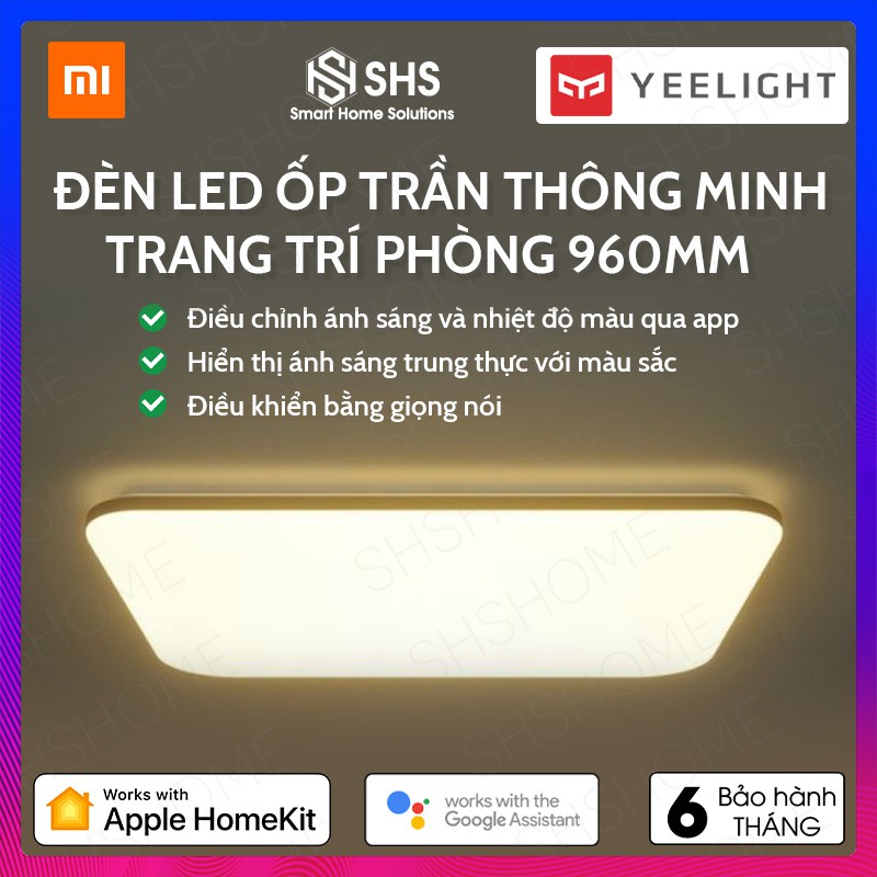 Đèn LED ốp trần Xiaomi Yeelight thông minh trang trí phòng 930mm, tuỳ chỉnh nhiệt độ màu ánh sáng, YLXD49YL, SHS Vietnam