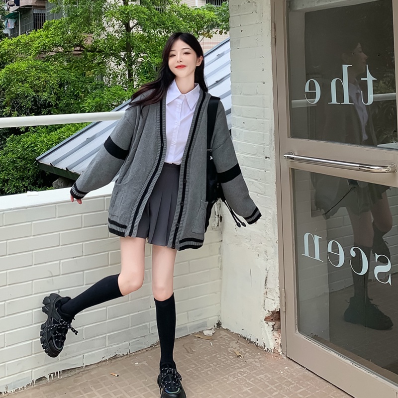 Áo Khoác Cardigan Dệt Kim Tay Dài Dáng Rộng Phong Cách Retro Hàn Quốc Thời Trang Cho Nữ | BigBuy360 - bigbuy360.vn