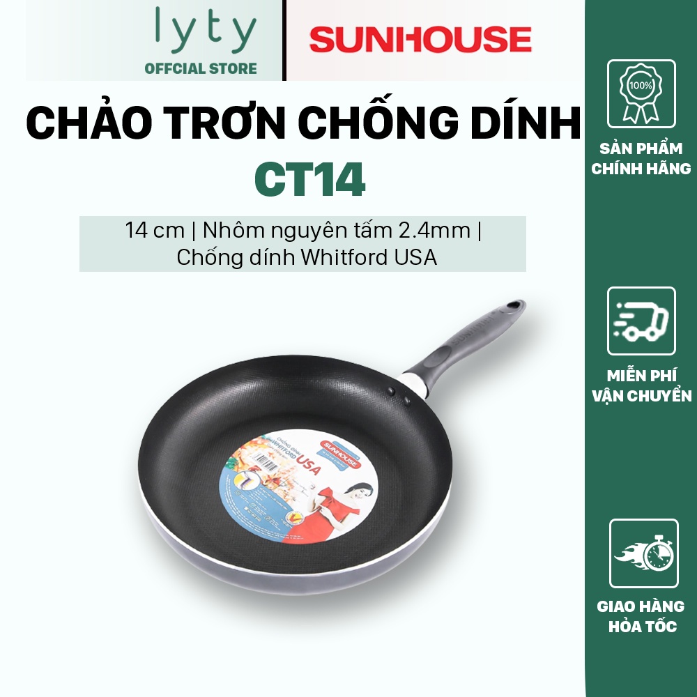 Chảo trơn chống dính Sunhouse CTxx  - Công nghệ chống dính Whitford