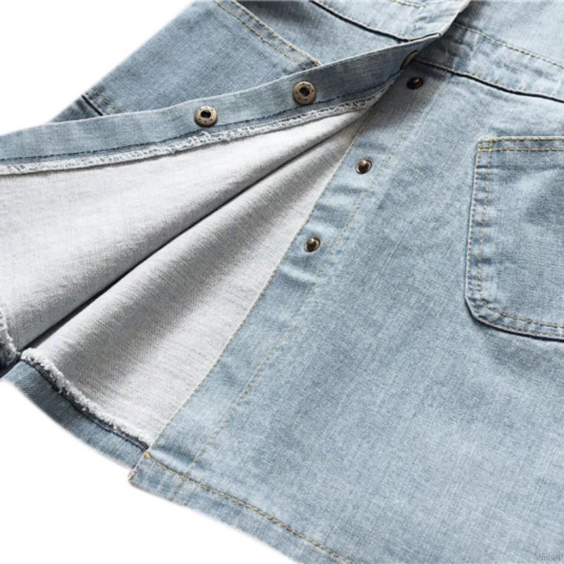 Đầm yếm denim trơn màu cho bé