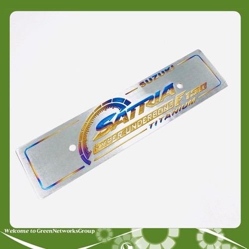 Bảng tên titanium trang trí xe Satria Greennetworks