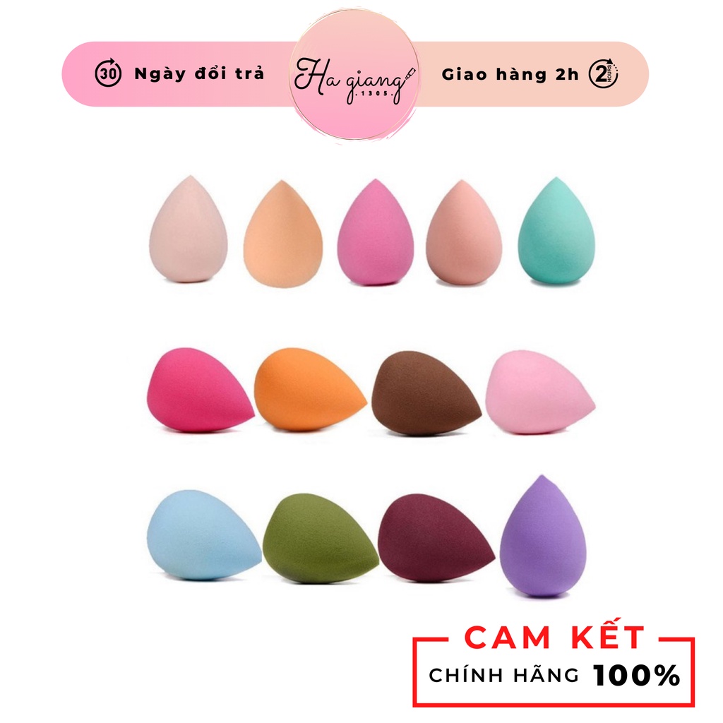 Bông Mút Tán Nền Trang Điểm Giọt Nước Nhiều Màu Hàn Quốc