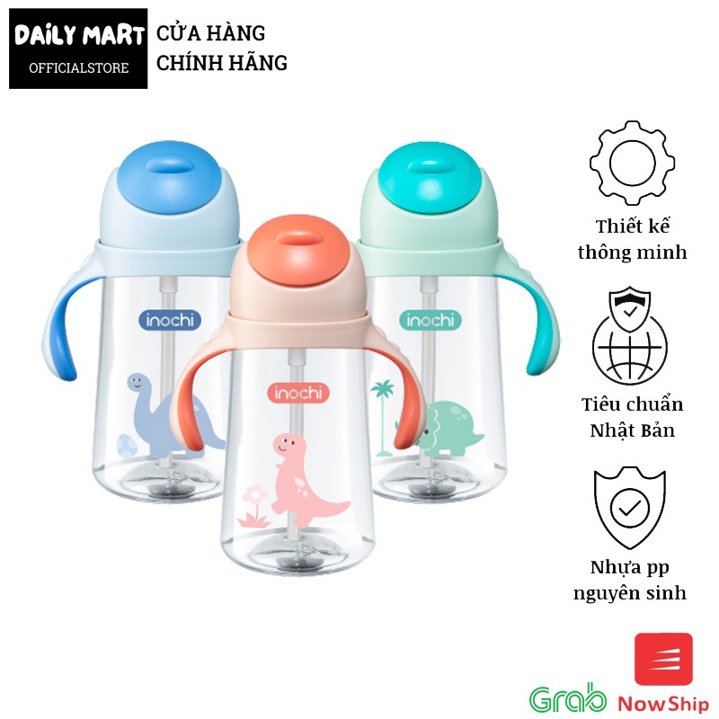 Bình Nước, Bình Tập Uống Cho Bé GOKI DINO, Bình Đựng Nước Trẻ Em Cao Cấp Inochi 470ml