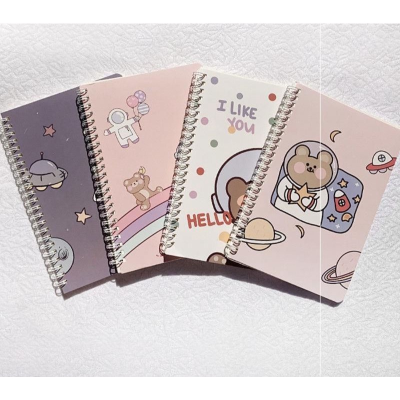 1 cuốn sổ lò xo kẻ ngang 120 trang khổ A5 hình cute mã Moka-5144