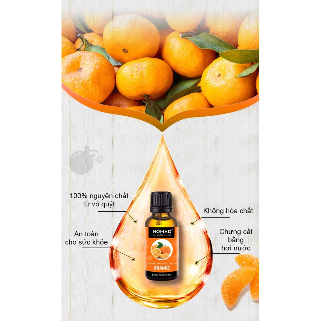 Tinh Dầu Thiên Nhiên Nguyên Chất 100% Hương Quýt Tươi Nomad Essential Oils Tangerine