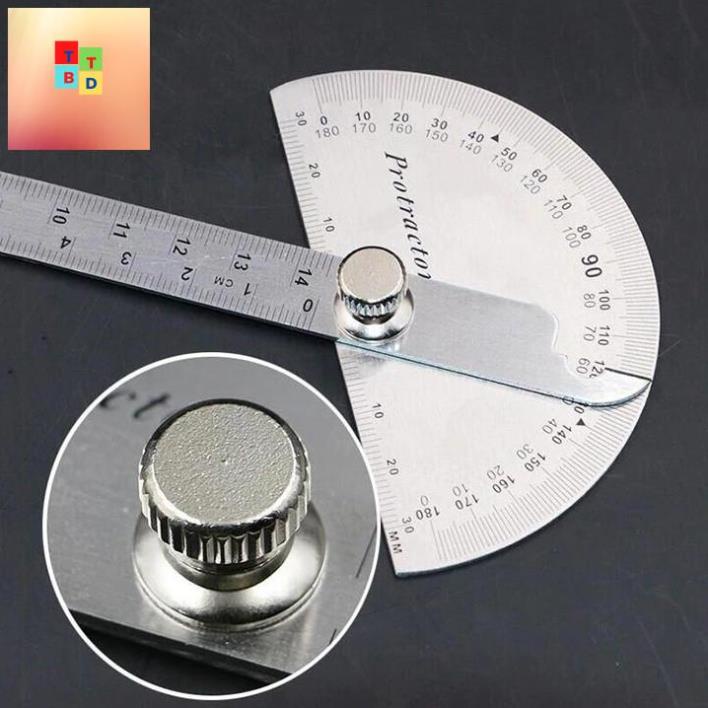 Thước đo góc ️ thước đo độ 180 độ bằng thép không gỉ - thước ke góc