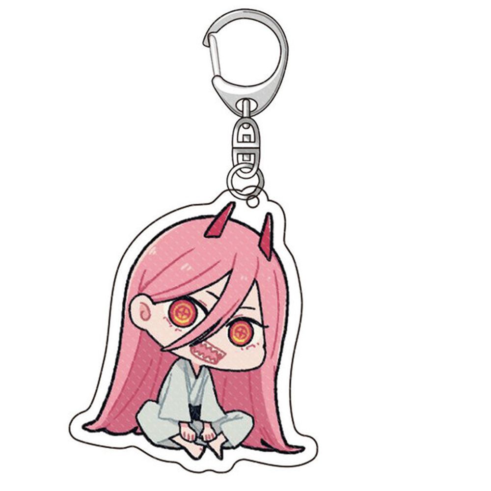 Móc khóa acrylic kiểu Anime Pochita Power Angel hai mặt độc đáo làm quà tặng