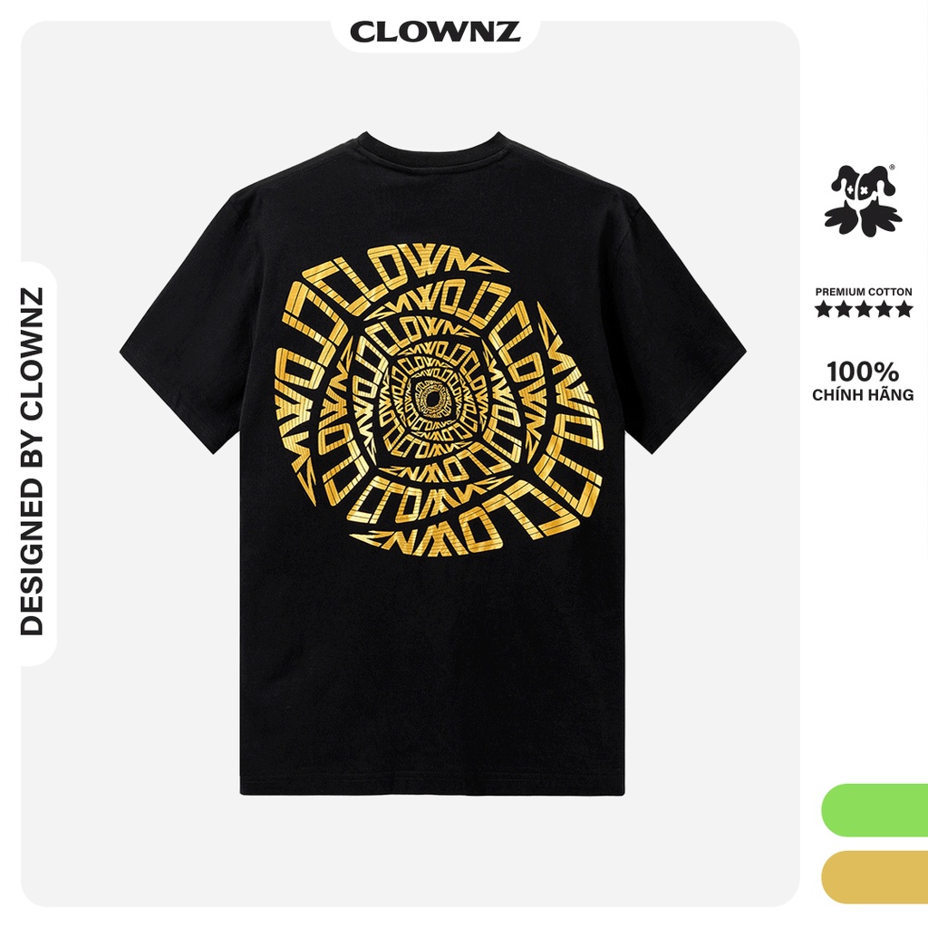 Áo thun tay lỡ local brand Clownz Infinity Eye Gold Rush Edition dáng unisex, form rộng, chất cotton