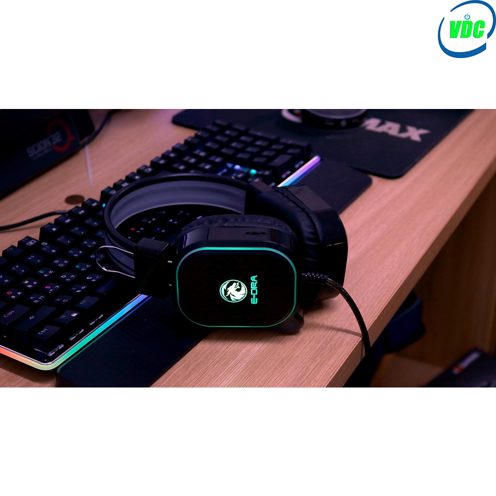 Tai nghe chuyên game E-DRA EH401 - Giá siêu rẻ, siêu chất lượng - Đèn led RGB - Cổng 3.5 - Dùng được cho điện thoại