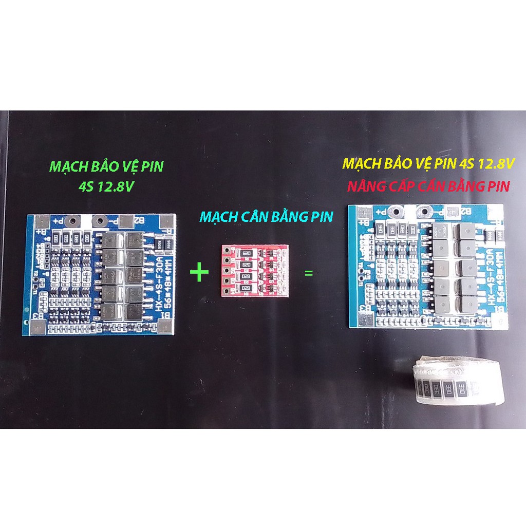 MẠCH 4S 12.8V 30A NÂNG CẤP ĐỘ DÒNG CÂN BẰNG GẤP 2 LẦN DÙNG CHO PIN SẮT CŨ