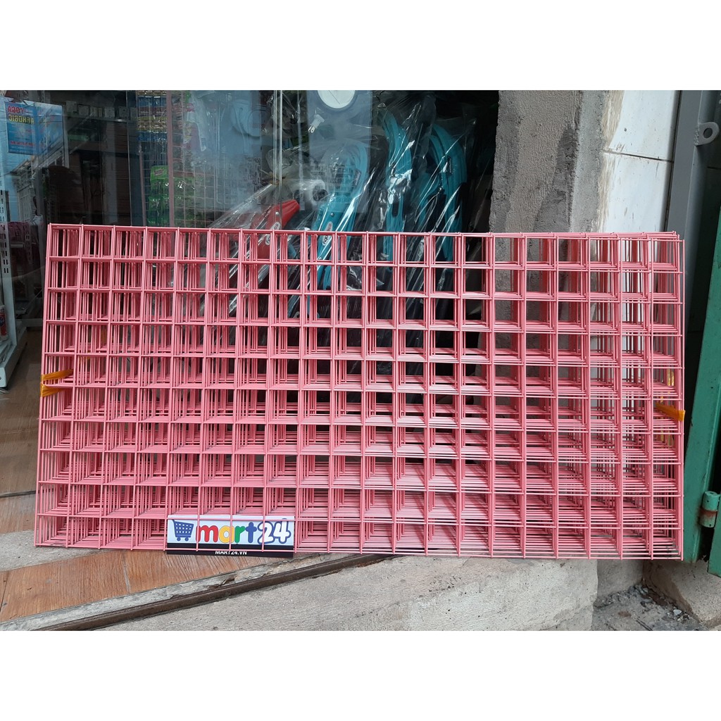 Khung lưới sắt sơn tĩnh điện màu hồng 50x100cm, dày 2.5li, ô 5cm_MART2450100HONG