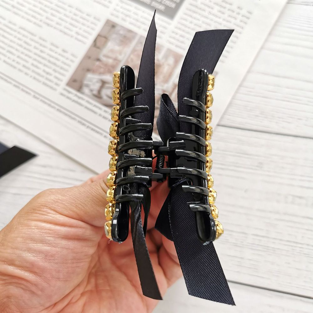 Kẹp Tóc Hình Nơ Đính Ngọc Trai Phong Cách Hàn Quốc Cổ Điển Cho Nữ