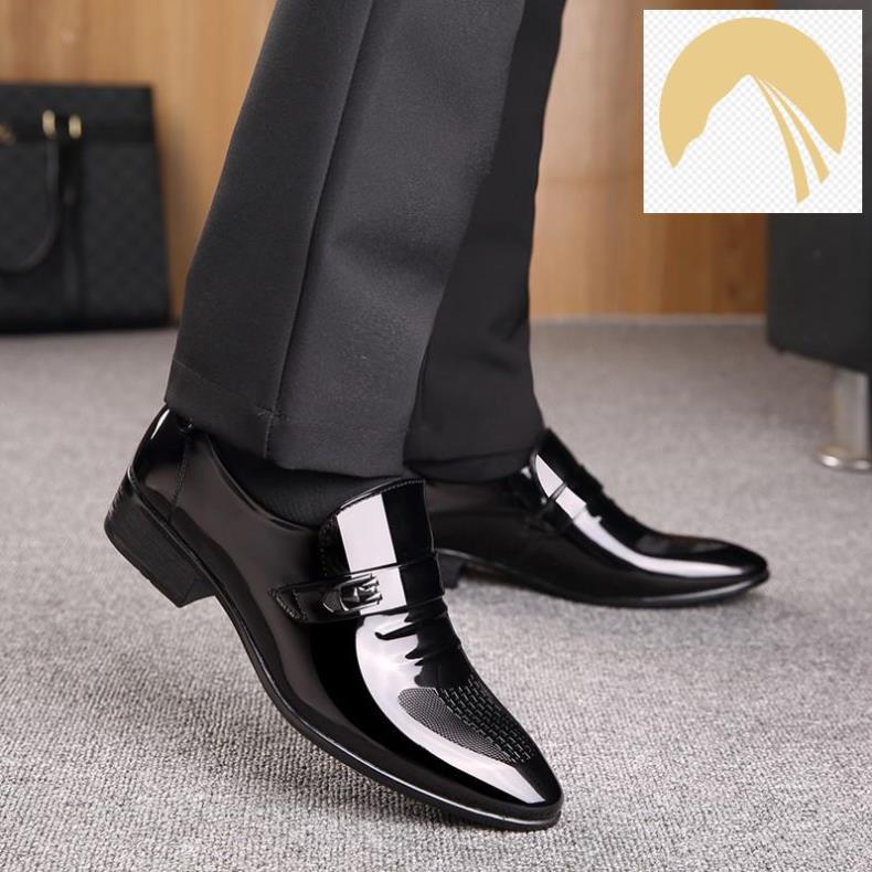Giày oxford mũi nhọn phong cách doanh nhân bằng da thích hợp để mang khi dự tiệc cưới Mới về