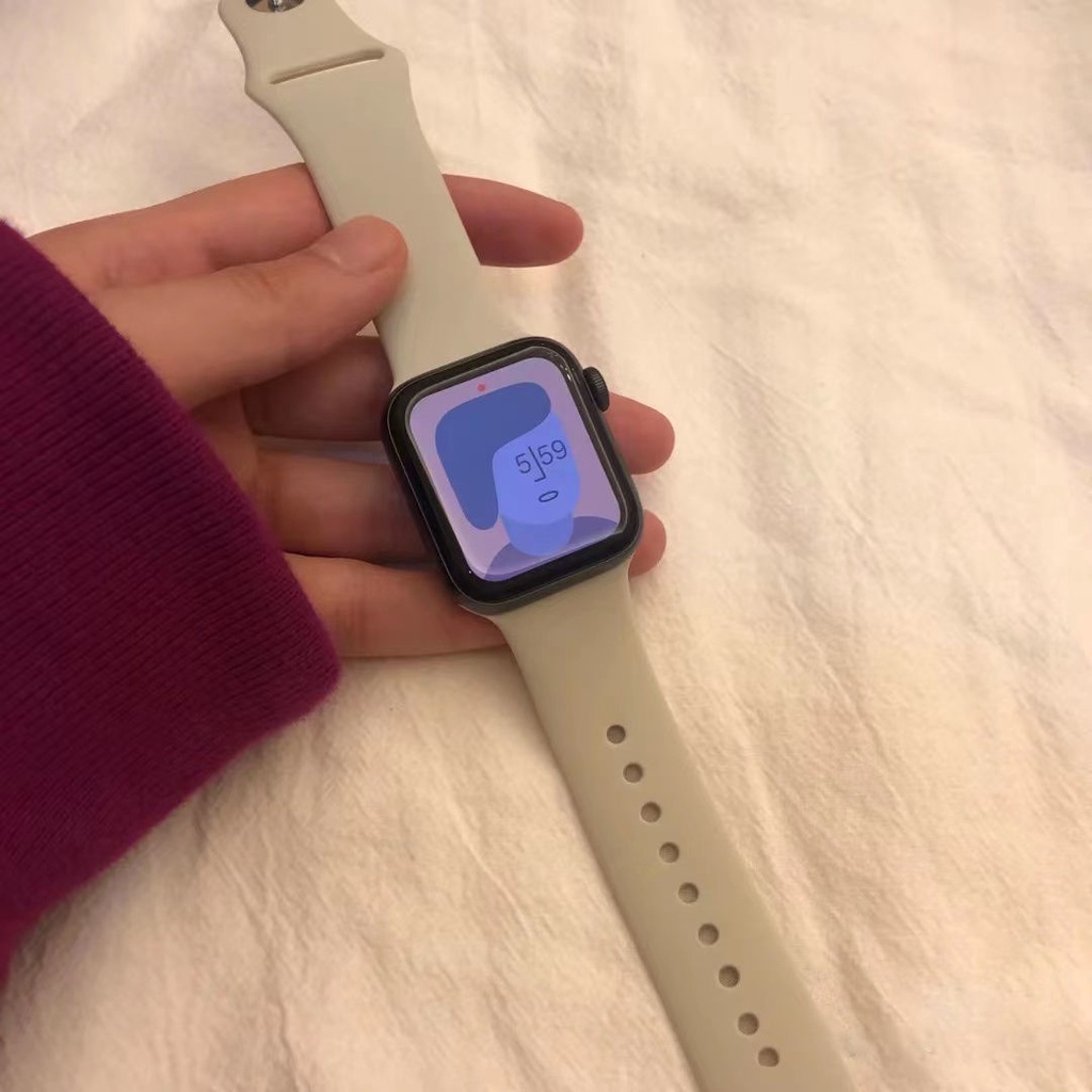 Dây Đeo Silicon Thời Trang Cho Đồng Hồ Thông Minh Apple Watch S7 654321 Vòng Đeo Tay Thể Thao Thông Dụng Cho iWatch SE