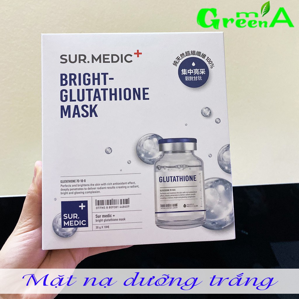 Mặt Nạ Dưỡng Trắng Da Chuyên Sâu Sur.Medic+ Bright Glutathione Mask 30g (Miếng lẻ) NHẬP KHẨU CHÍNH HÃNG CÓ TEM | BigBuy360 - bigbuy360.vn