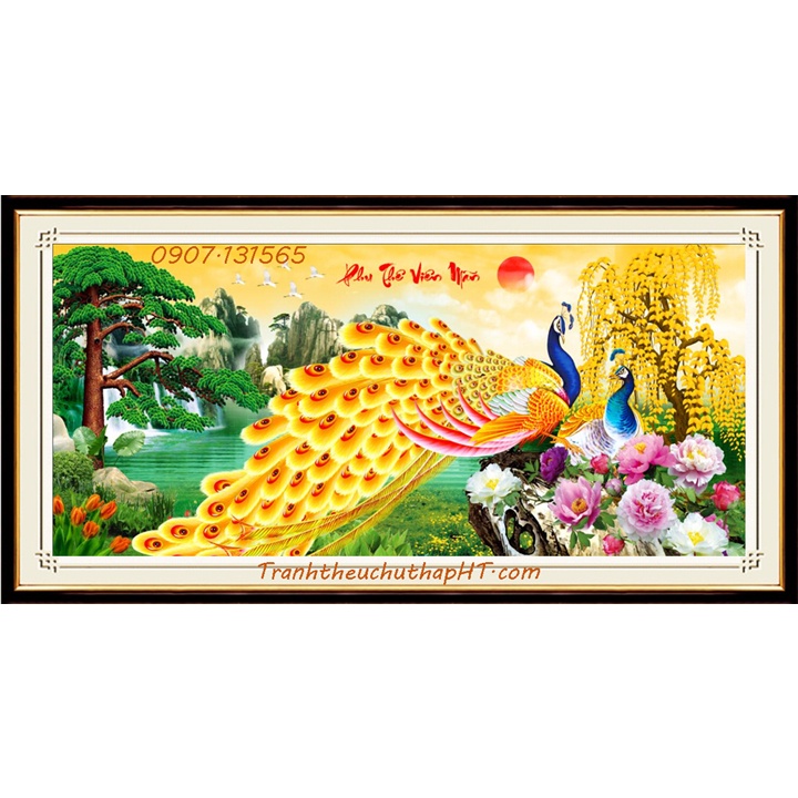 Tranh đính đá Phu thê viên mãn VS447: 150*68cm (tự làm)