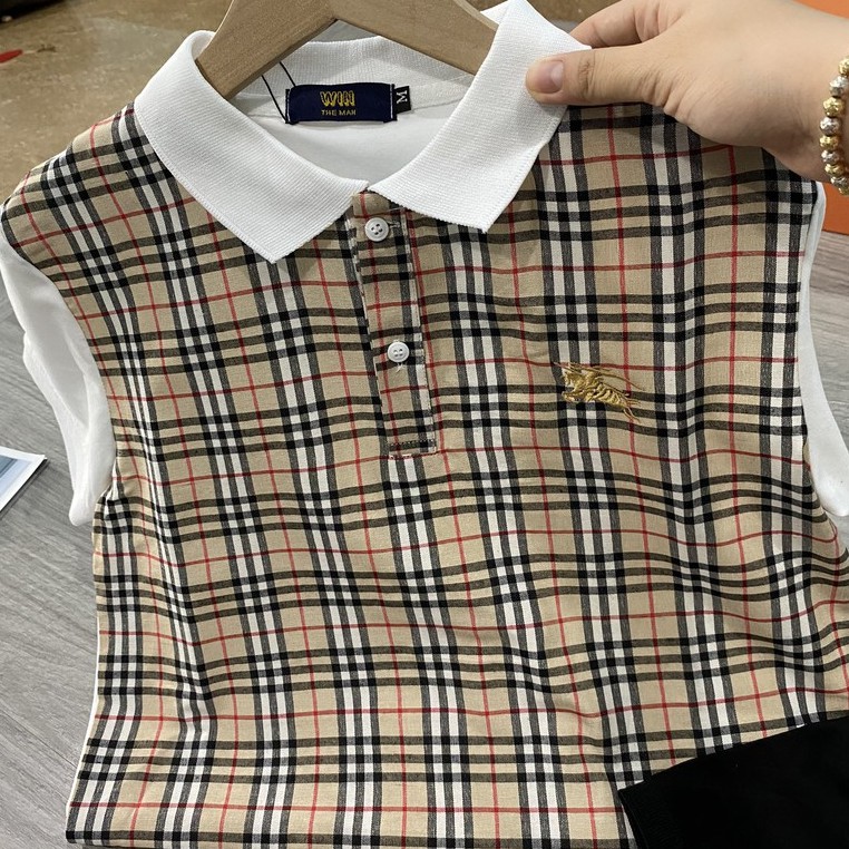 Áo phông Nam Nữ 🔅FULL SIZE🔅 Áo polo B B R sọc kẻ tay trơn | BigBuy360 - bigbuy360.vn
