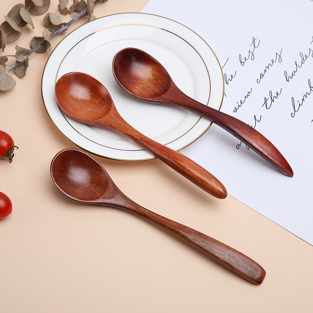 Muỗng cà phê cán dài bằng gỗ tiện dụng thân thiện với môi trường