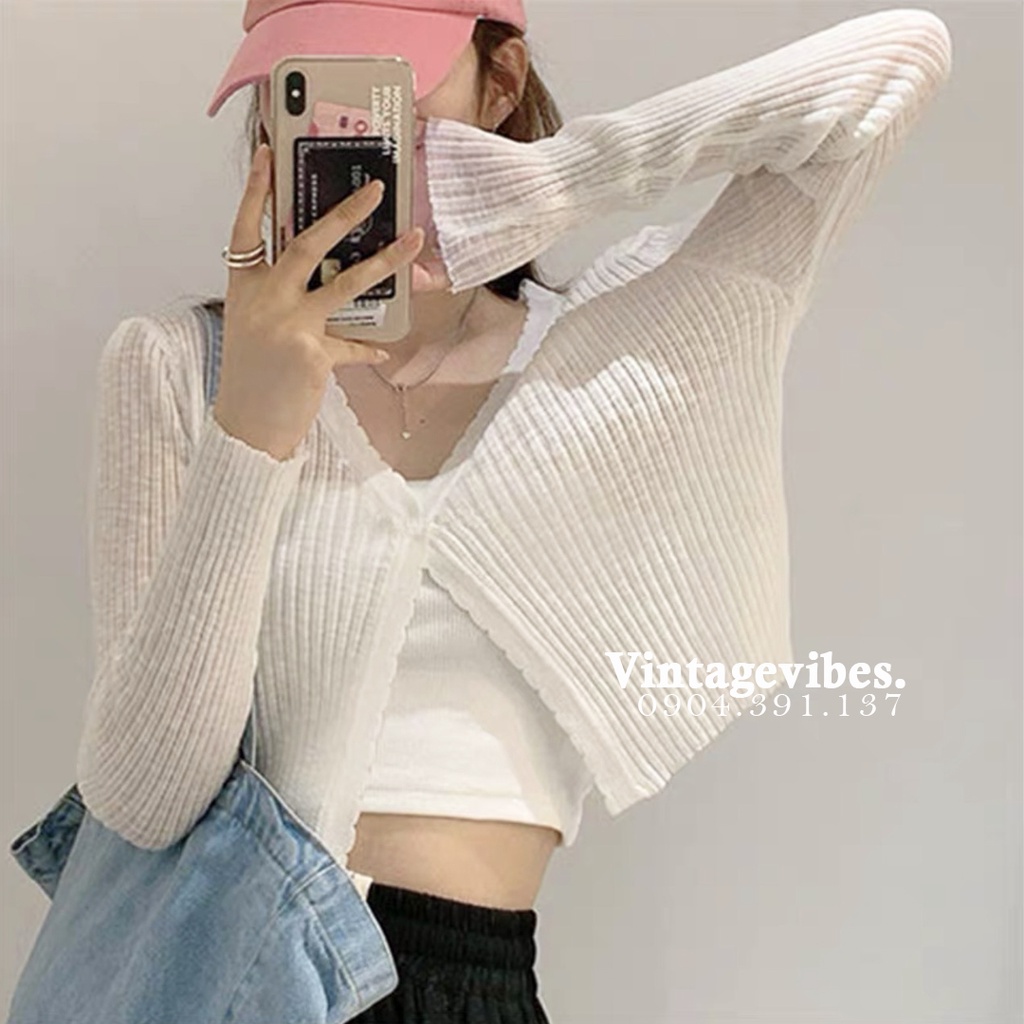 [Ảnh thật/Video] Áo khoác len cardigan mỏng 1 khuy cài kiểu màu pastel - Hàng QCCC