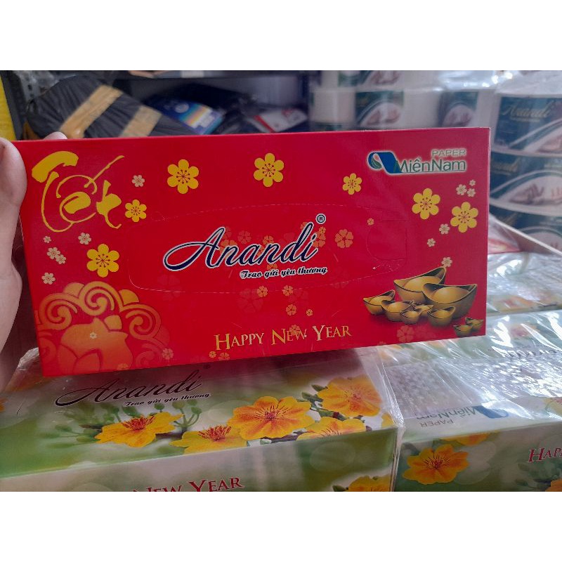 Khăn giấy hộp Anandi 150 tờ khuyến mãi mừng xuân