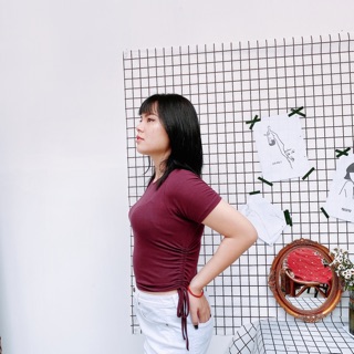 Croptop [Bigsize][Sale xả] thun gân rút dây eo