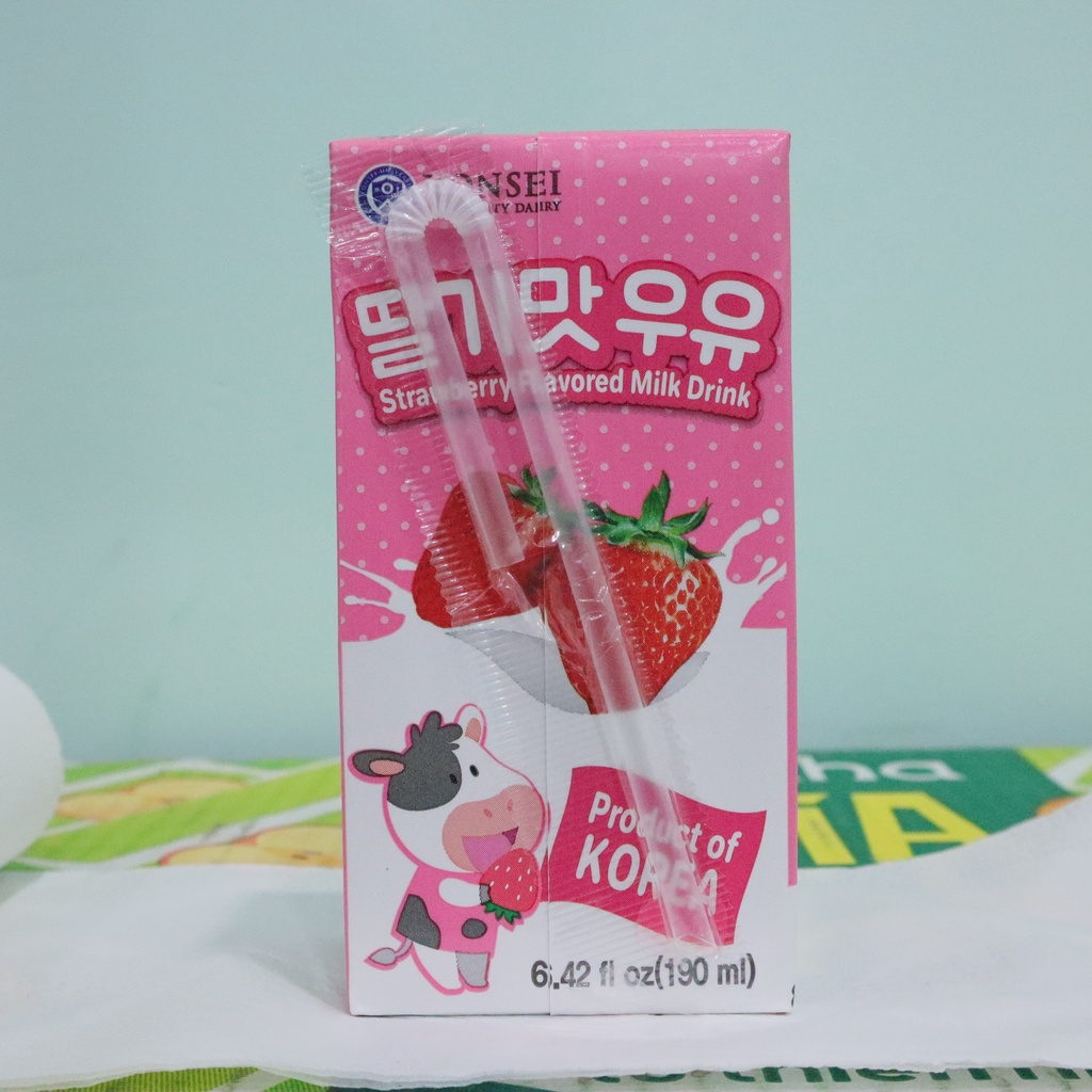 Sữa Tươi YONSEI Vị Dâu 190ML - Sữa Trái Cây Nhập Khẩu Hàn Quốc