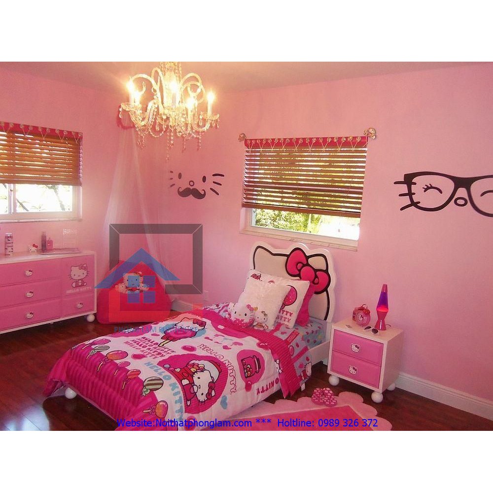 Giường cho bé hình Hello Kitty