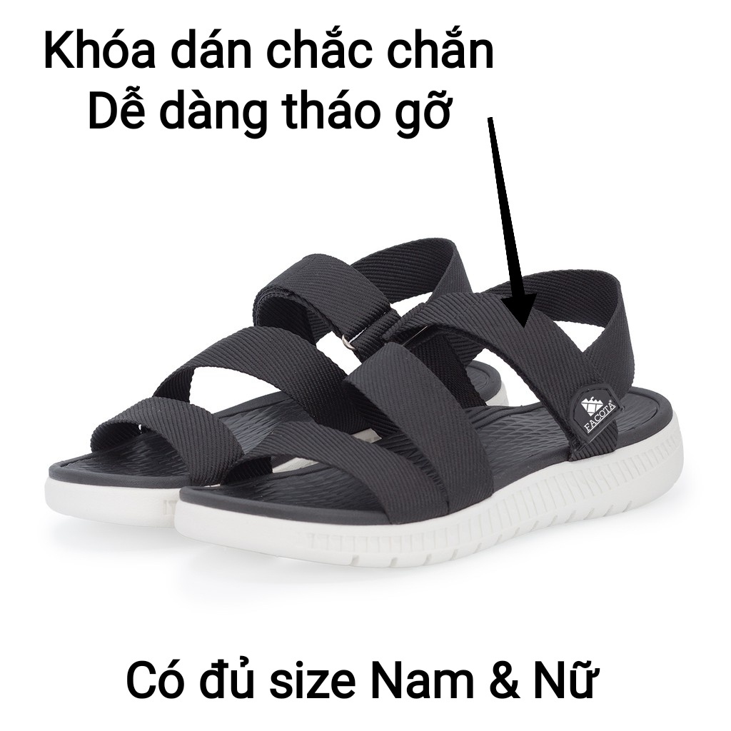 Dép quai ngang, giày sandal nữ nam FACOTA chính hãng mang đi học