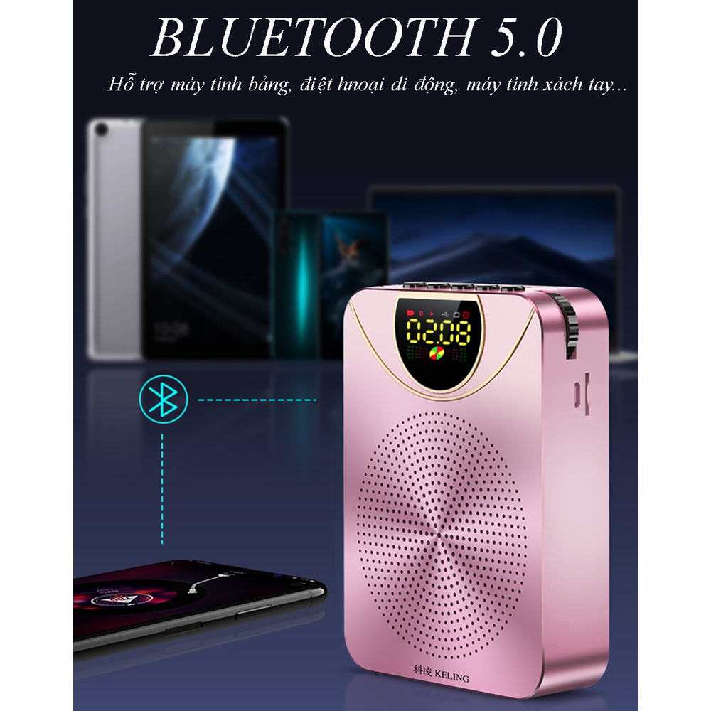 Loa Trợ Giảng KAW Bluetooth Mini Không Dây Chính Hãng Keling Màn Hình LED