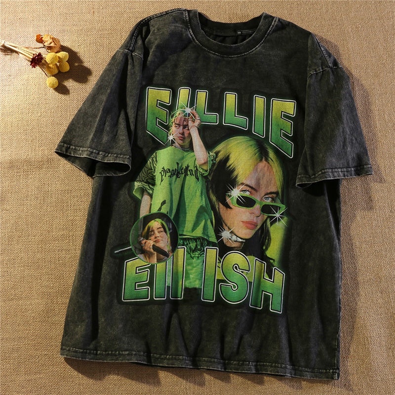 Áo thun Billie Eilish tay lỡ form rộng order 15-20 ngày màu wash - A014