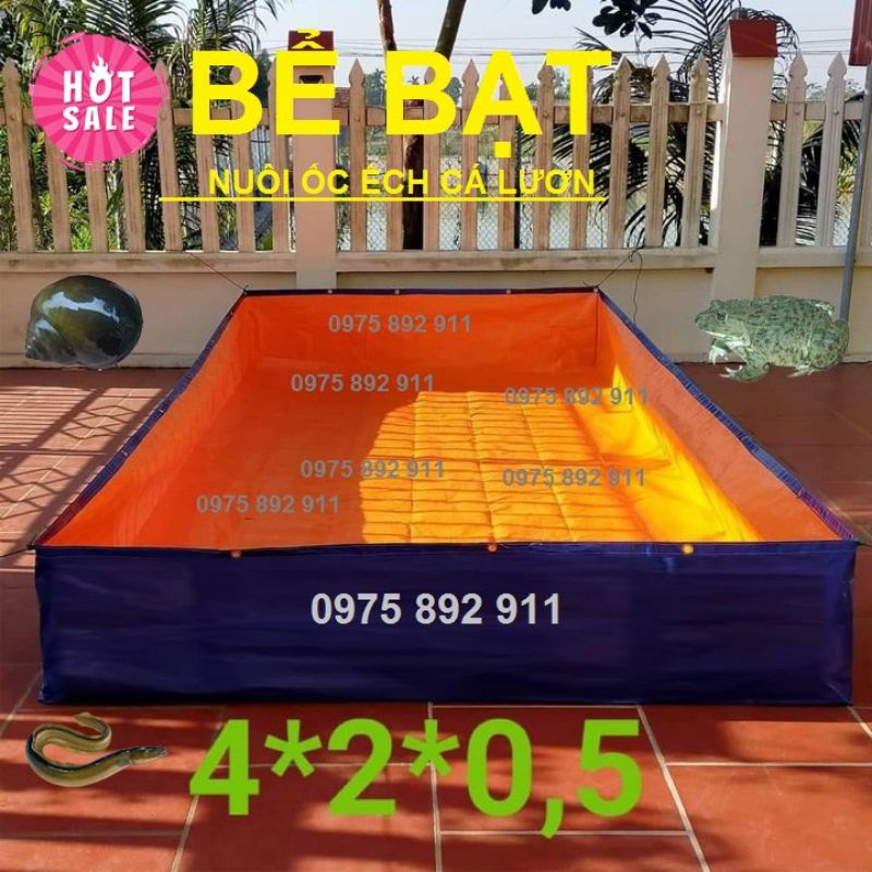 Bể bạt nuôi ốc ếch cá dưỡng cá cảnh - loại 4x2x0,5