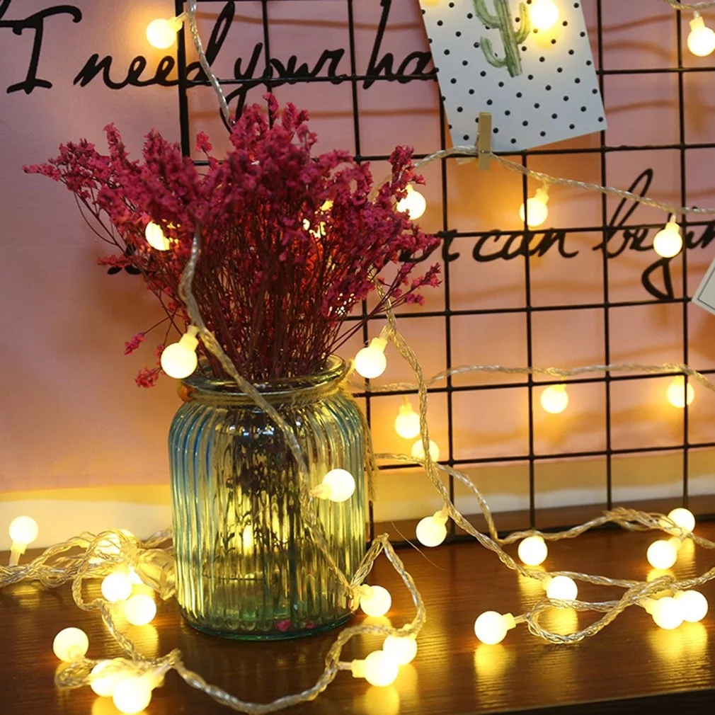 Dây đèn LED thiết kế quả bóng tròn cherry xinh xắn dành cho trang trí