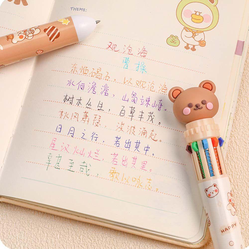 Bút Bi Họa Tiết Gấu Hoạt Hình Dễ Thương Bắt Mắt