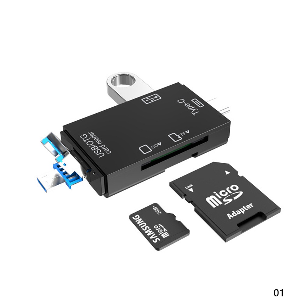 Type-C & Micro USB 6 trong 1 Đầu đọc thẻ OTG Ổ đĩa flash USB2.0 Universal OTG TF / SD Card tốc độ cao | BigBuy360 - bigbuy360.vn
