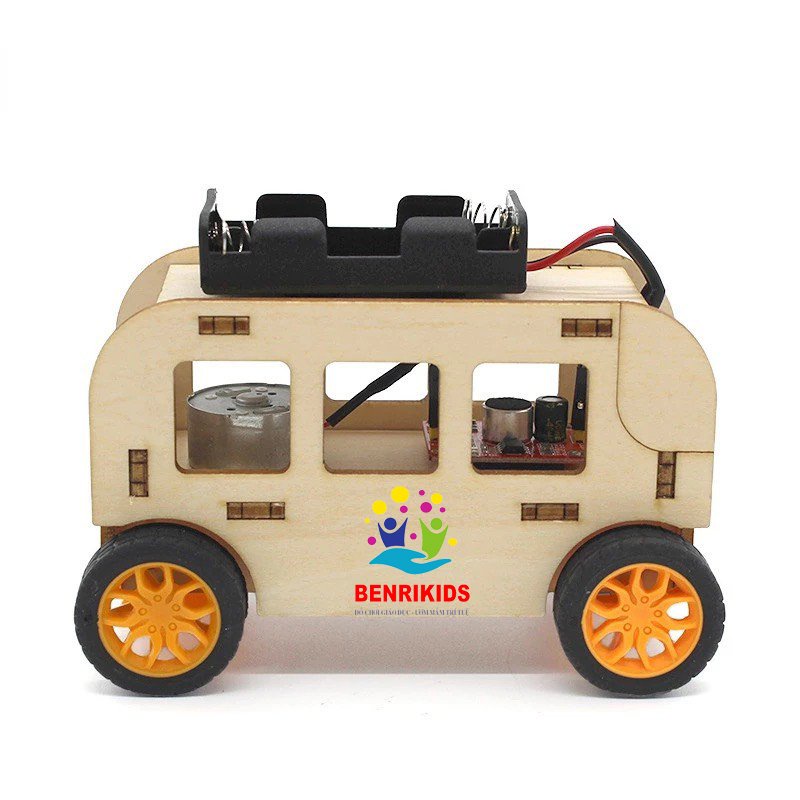 Đồ Chơi Công Nghệ STEAM Loại Mới Xe Bus Điều Khiển Bằng Âm Thanh Bộ Lắp Ráp Ô Tô Thông Minh Cho Bé