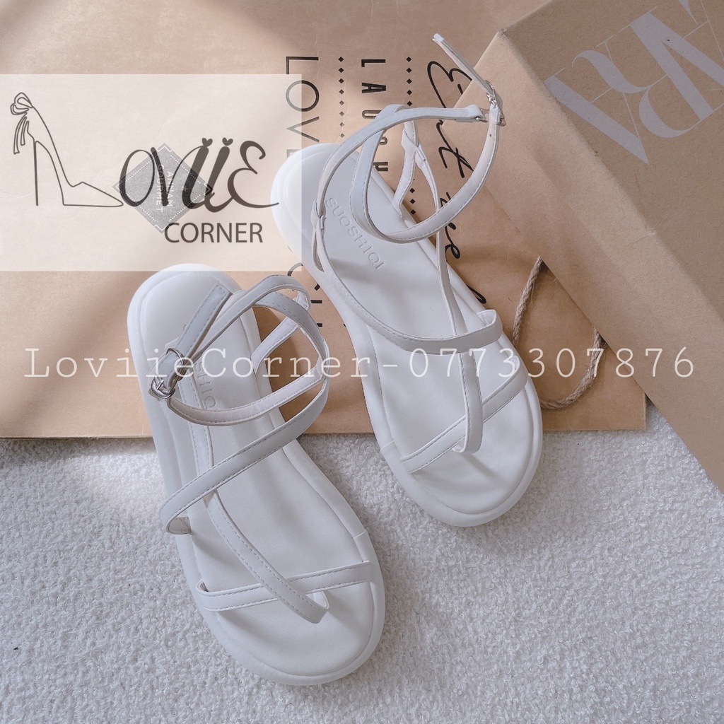 GIÀY THỜI TRANG LOVIIECORNER - SANDAL NỮ PHONG CÁCH XUỒNG DÂY MẢNH NỮ TÍNH ĐẾ THẤP S220830